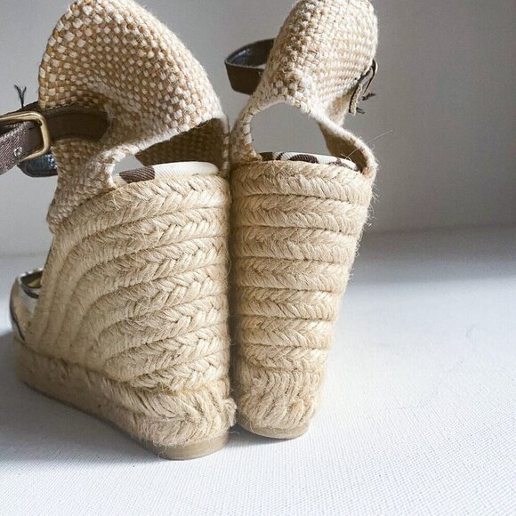 DESIGUAL Gold Paint Splatter Espadrille Wedges Sz 40 - Picture 8 of 9